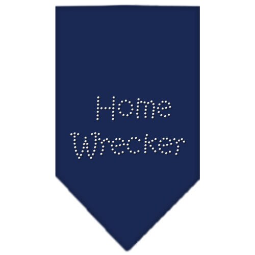 A stylish pet bandana featuring rhinestones with the text 'Home Wrecker', designed for dogs of various sizes.