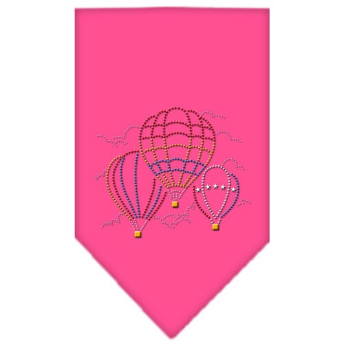 A stylish pet bandana featuring a rhinestone hot air balloon design, perfect for dogs of all sizes.