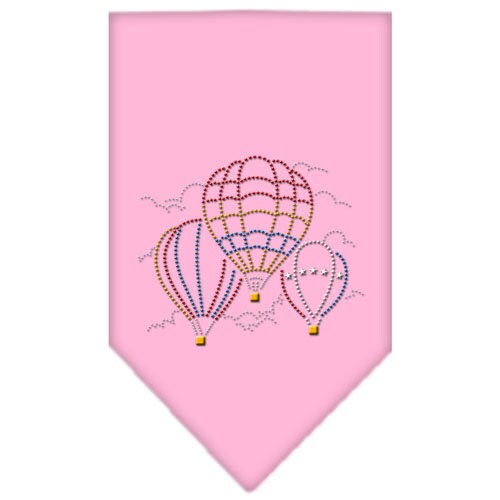 A stylish pet bandana featuring a rhinestone hot air balloon design, perfect for dogs of all sizes.