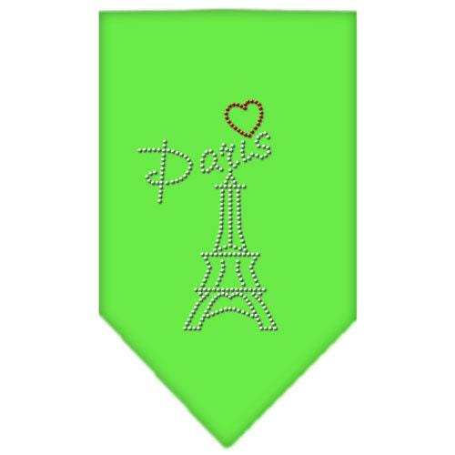 Stylish Pet and Dog Bandana Rhinestone with 'Paris' design, featuring elegant rhinestones and a tie-on style for comfort.