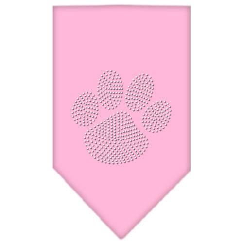 Stylish Pet and Dog Bandana with Rhinestone Paw Clear design, available in small and large sizes.