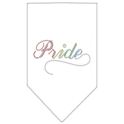 A stylish Pet and Dog Bandana featuring rhinestones, designed in a pride theme, available in two sizes for a perfect fit.