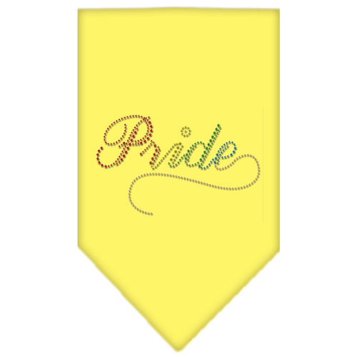 A stylish Pet and Dog Bandana featuring rhinestones, designed in a pride theme, available in two sizes for a perfect fit.