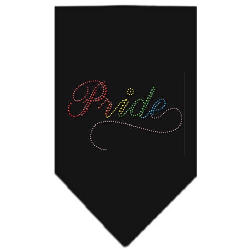 A stylish Pet and Dog Bandana featuring rhinestones, designed in a pride theme, available in two sizes for a perfect fit.