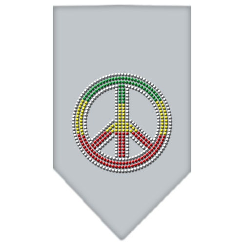 Pet and Dog Bandana featuring a rhinestone Rasta Peace Sign design, perfect for stylish pets.