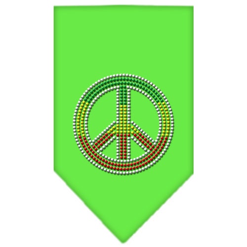Pet and Dog Bandana featuring a rhinestone Rasta Peace Sign design, perfect for stylish pets.