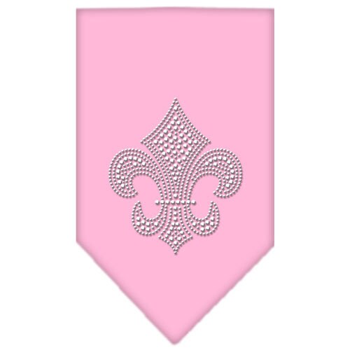 Stylish pet bandana featuring a rhinestone Fleur De Lis design, perfect for dogs of all sizes.