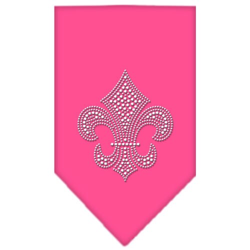 Stylish pet bandana featuring a rhinestone Fleur De Lis design, perfect for dogs of all sizes.