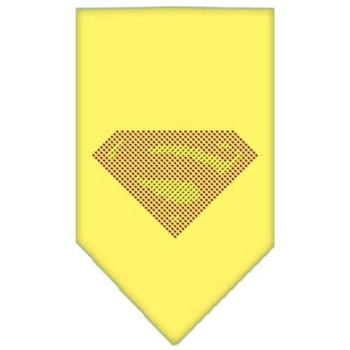 A stylish pet bandana featuring rhinestones spelling 'Super!', designed for dogs of all sizes, showcasing a vibrant and fashionable look.