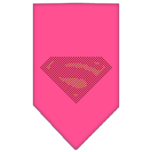 A stylish pet bandana featuring rhinestones spelling 'Super!', designed for dogs of all sizes, showcasing a vibrant and fashionable look.