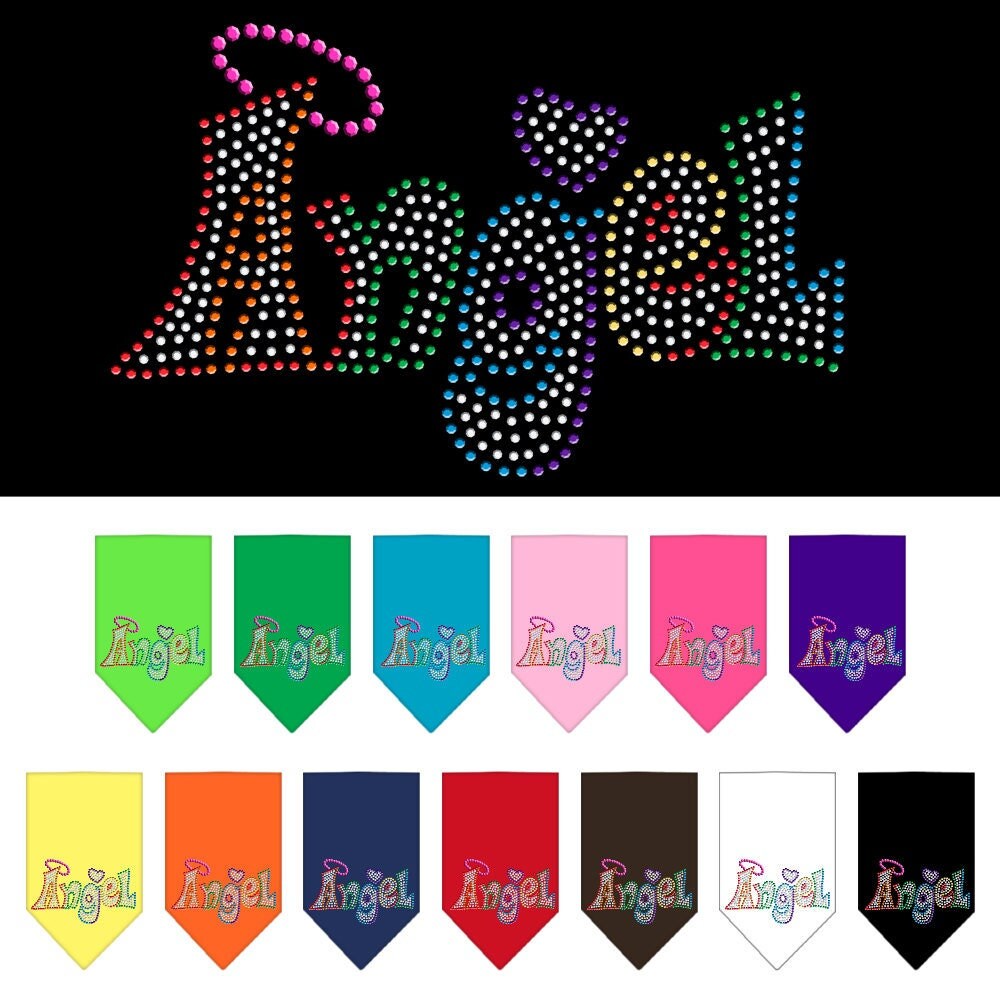 Colorful pet bandana with rhinestones, featuring a stylish design for dogs.