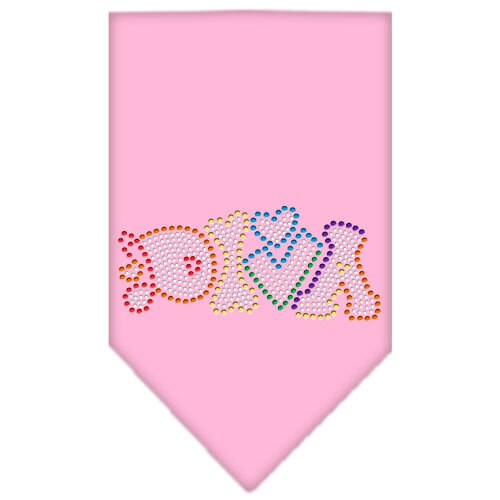 Colorful rhinestone dog bandana named Technicolor Diva, designed for stylish pets.