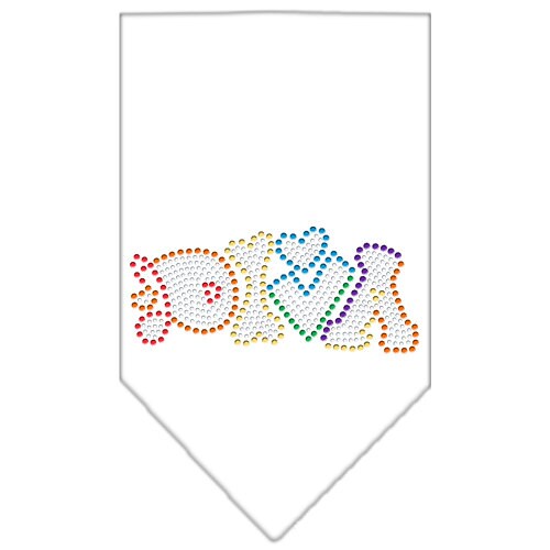 Colorful rhinestone dog bandana named Technicolor Diva, designed for stylish pets.