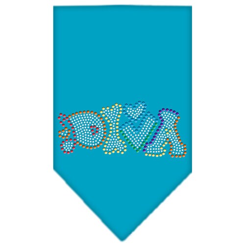 Colorful rhinestone dog bandana named Technicolor Diva, designed for stylish pets.
