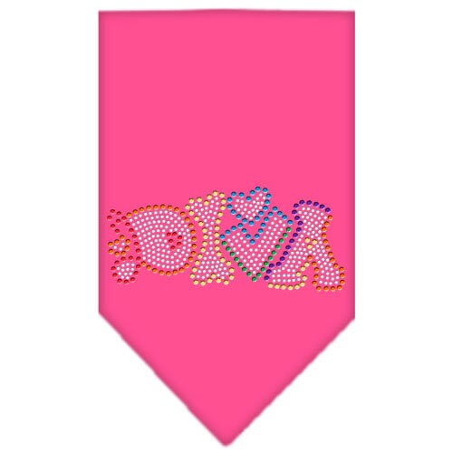 Colorful rhinestone dog bandana named Technicolor Diva, designed for stylish pets.