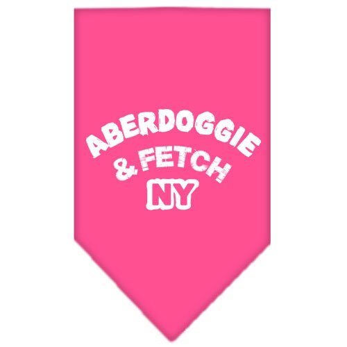 Stylish dog bandana featuring Aberdoggie & Fetch NY design, available in small and large sizes, perfect for any dog breed.