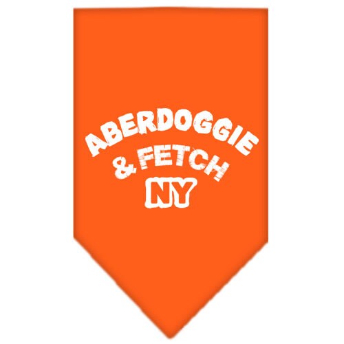 Stylish dog bandana featuring Aberdoggie & Fetch NY design, available in small and large sizes, perfect for any dog breed.