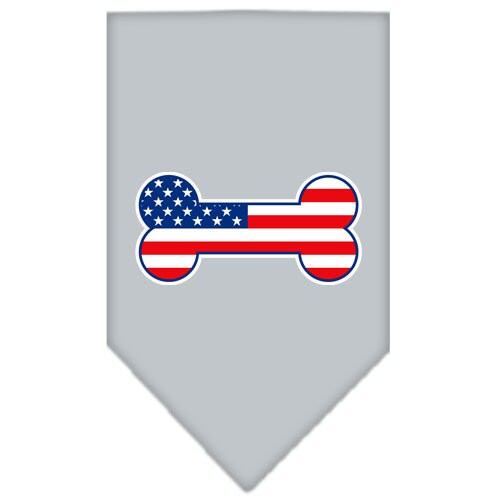 A stylish pet bandana featuring a bone-shaped American flag design, perfect for dogs of all sizes.