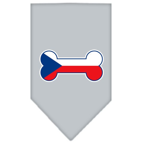 A stylish dog bandana featuring a bone-shaped Czech Republic flag design, perfect for pets of all sizes.