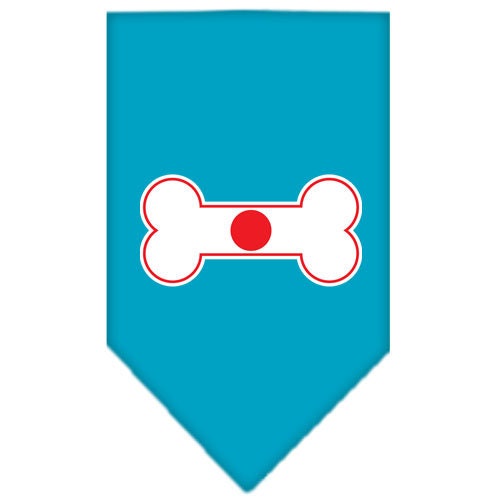 A stylish pet bandana featuring a bone-shaped flag design inspired by Japan, perfect for dogs of all sizes.
