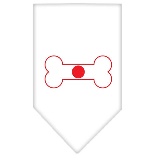 A stylish pet bandana featuring a bone-shaped flag design inspired by Japan, perfect for dogs of all sizes.