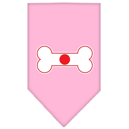 A stylish pet bandana featuring a bone-shaped flag design inspired by Japan, perfect for dogs of all sizes.