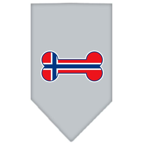 A stylish pet bandana featuring a bone-shaped design of the Norway flag, perfect for dogs of all sizes.