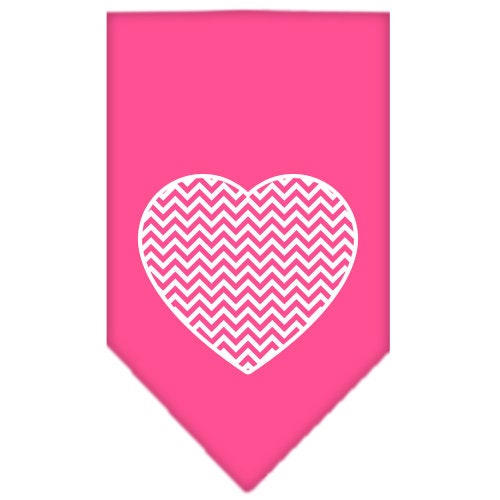 A stylish pet bandana featuring a Chevron Heart design, perfect for dogs of all sizes, showcasing its vibrant colors and tie-on style.