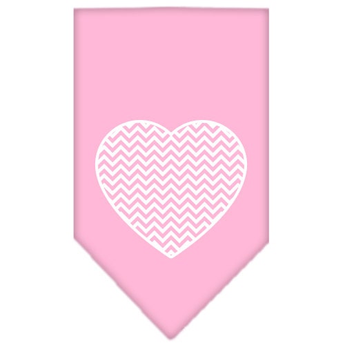 A stylish pet bandana featuring a Chevron Heart design, perfect for dogs of all sizes, showcasing its vibrant colors and tie-on style.