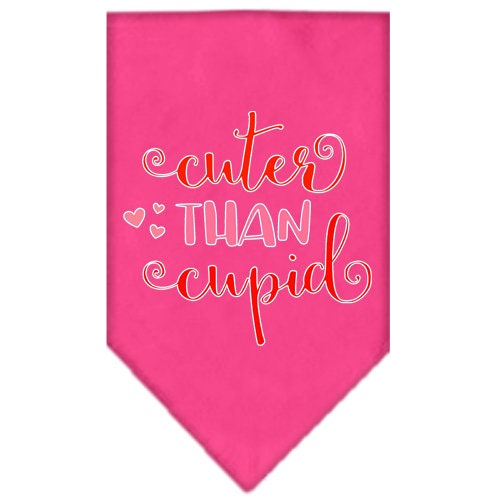 A stylish pet bandana featuring the phrase 'Cuter Than Cupid', designed for dogs of all sizes.