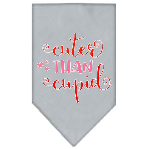 A stylish pet bandana featuring the phrase 'Cuter Than Cupid', designed for dogs of all sizes.