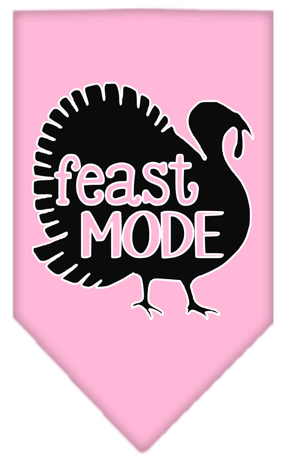 A stylish pet bandana featuring the phrase 'Feast Mode', designed for dogs of all sizes with a tie-on style.