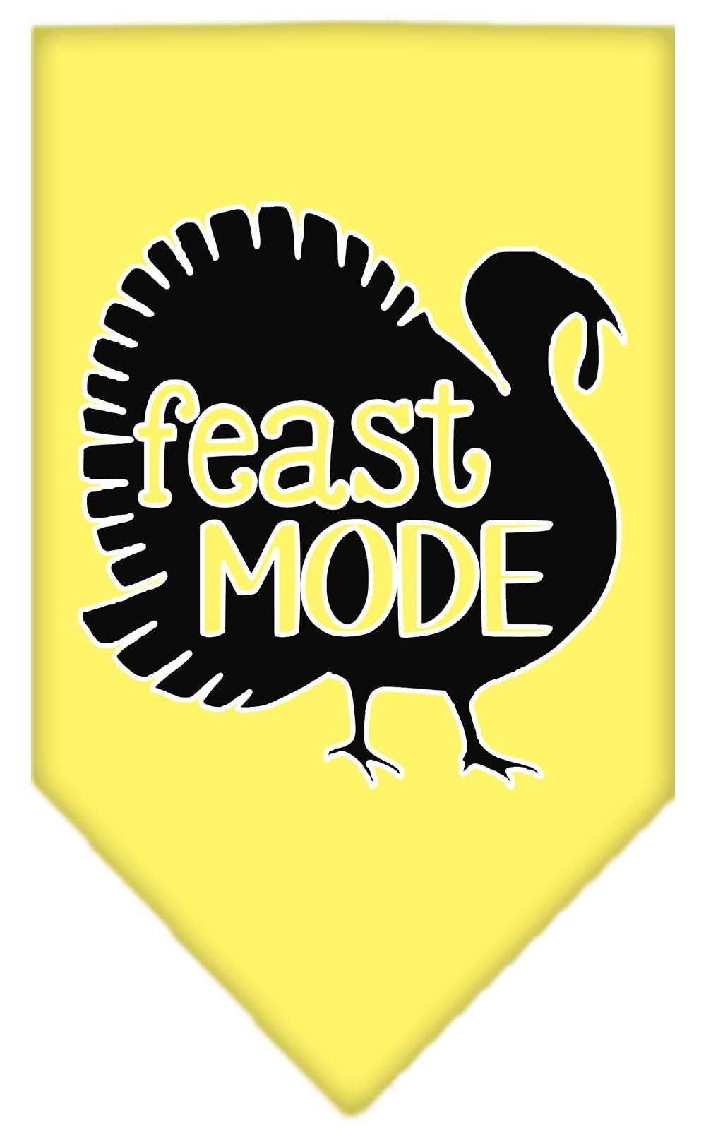 A stylish pet bandana featuring the phrase 'Feast Mode', designed for dogs of all sizes with a tie-on style.