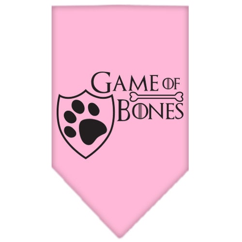 A stylish Game of Bones pet bandana, featuring a fun design, available in small and large sizes, perfect for dogs of all breeds.