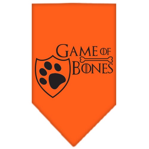 A stylish Game of Bones pet bandana, featuring a fun design, available in small and large sizes, perfect for dogs of all breeds.