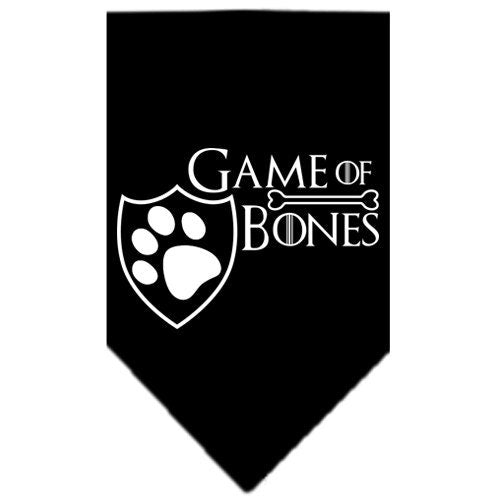 A stylish Game of Bones pet bandana, featuring a fun design, available in small and large sizes, perfect for dogs of all breeds.