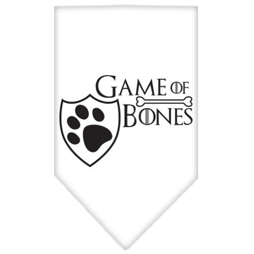 A stylish Game of Bones pet bandana, featuring a fun design, available in small and large sizes, perfect for dogs of all breeds.
