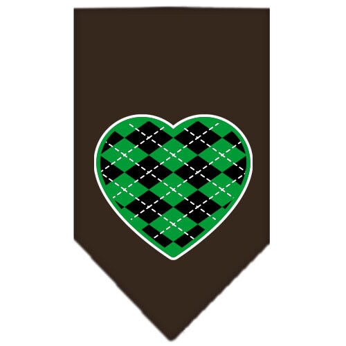 Green Argyle Heart pet bandana, stylish and comfortable for dogs, featuring a unique design and tie-on style.