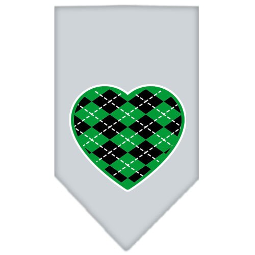 Green Argyle Heart pet bandana, stylish and comfortable for dogs, featuring a unique design and tie-on style.
