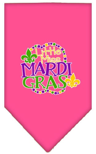 A colorful dog bandana featuring a festive Mardi Gras design, perfect for pets celebrating the occasion.