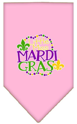 A colorful dog bandana featuring a festive Mardi Gras design, perfect for pets celebrating the occasion.