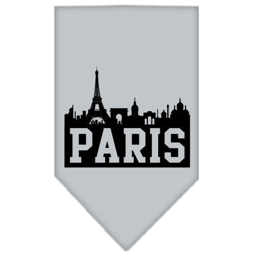 A stylish pet bandana featuring a vibrant Paris Skyline design, perfect for dogs of all sizes.