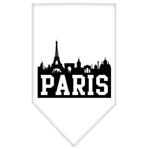 A stylish pet bandana featuring a vibrant Paris Skyline design, perfect for dogs of all sizes.