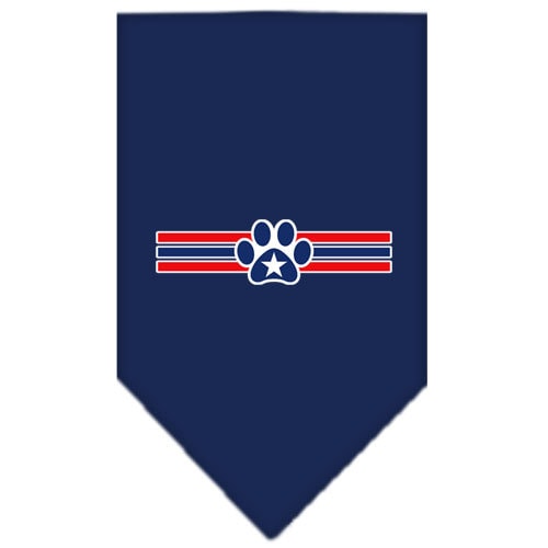 A stylish dog bandana featuring a patriotic star paw design, perfect for festive occasions.