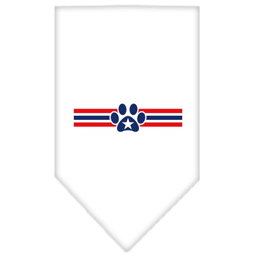A stylish dog bandana featuring a patriotic star paw design, perfect for festive occasions.