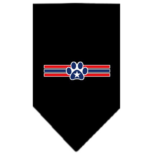 A stylish dog bandana featuring a patriotic star paw design, perfect for festive occasions.