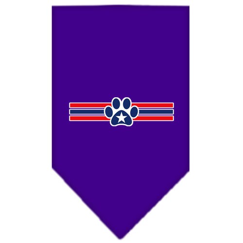 A stylish dog bandana featuring a patriotic star paw design, perfect for festive occasions.