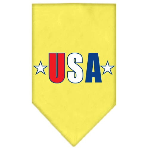 A stylish pet bandana featuring a vibrant USA Star design, perfect for dogs of all sizes.