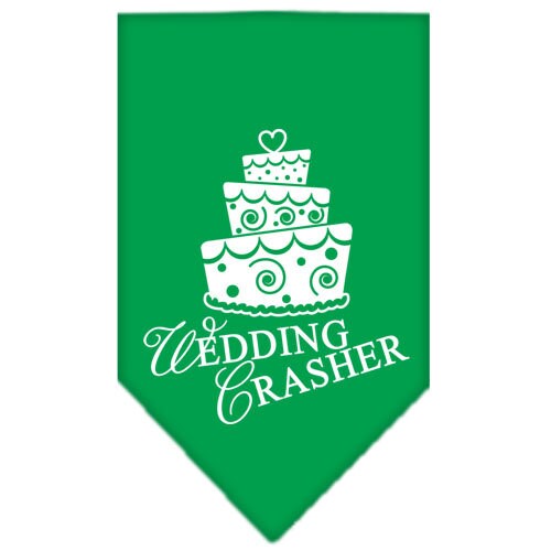 A stylish pet bandana featuring the 'Wedding Crasher' design, perfect for dogs attending weddings or parties.