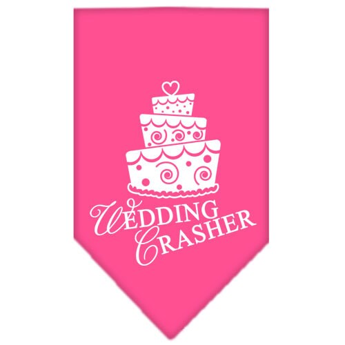 A stylish pet bandana featuring the 'Wedding Crasher' design, perfect for dogs attending weddings or parties.